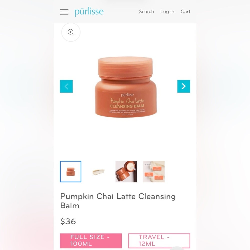 Purlisse Pumpkin Chai Latte Cleansing Balm - Picture 8 of 8